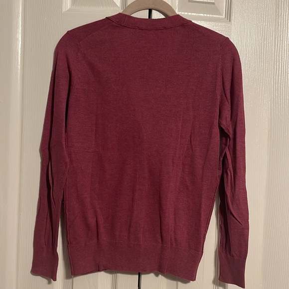 LOFT long sleeve button down v neck cardigan in burgundy size XSP NWOT - Picture 6 of 6